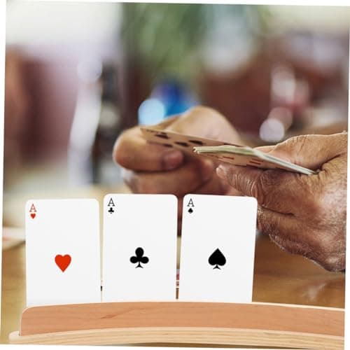 WHAMVOX Bases De Cartes De Base De Cartes De Carte De Jouer Aux Cartes Support De Carte Étui à Cartes De Poker Porte- Étui Porte-Cartes à Jouer Bac à Cartes Jeux en Bois
