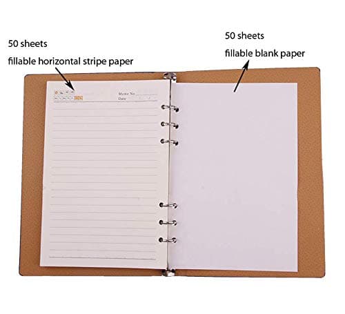A5 Carnet, Cahier,Journal Intime, de cuir Notebook Rechargeable Voyageurs Carnet de Croquis Vintage Noël Saint Valentin Cadeaux Mariage Anniversaire Retraite Cadeaux pour Filles Garçons(Arbre Brun)