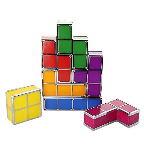Goods & Gadgets Lampe Tetris Lampe de table LED empilable Lumière d'ambiance rétro Lampe Tetris blocs de construction