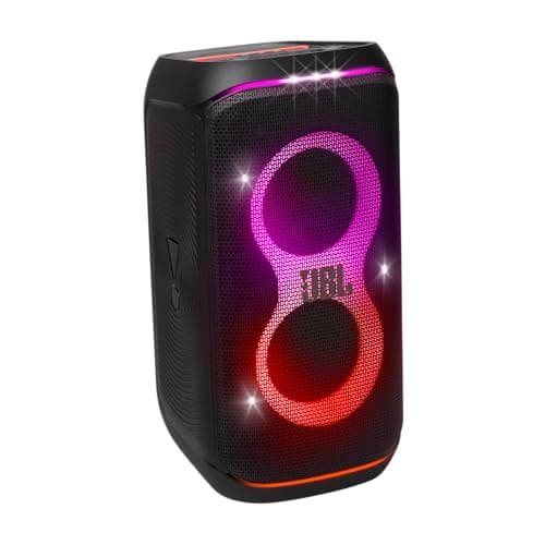 JBL Partybox Club 120, Enceinte portable de soirée, poignée pliable ergonomique, son JBL Pro, jeu de lumières, 12 heures d'autonomie, résistante aux éclaboussures IPX4, en noir