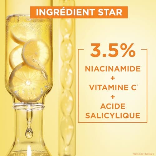 GARNIER Skin Active - Sérum Éclat - Anti-Tache Brunes - Soin Visage Enrichi En Vitamine C, Acide Salicylique &Niacinamide - Tous Types de Peaux - Vegan & Cruelty Free - 30 ml