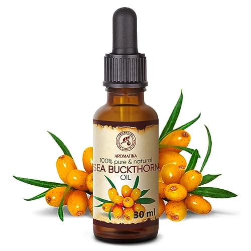 Huile Argousier 30ml avec Compte-Gouttes - Hippophae Rhamnoides Oil - Pure & Naturelle - Sea Buckthorn Oil - Soins du Corps & Visage - Cheveux - Huiles pour Beauté et Santé