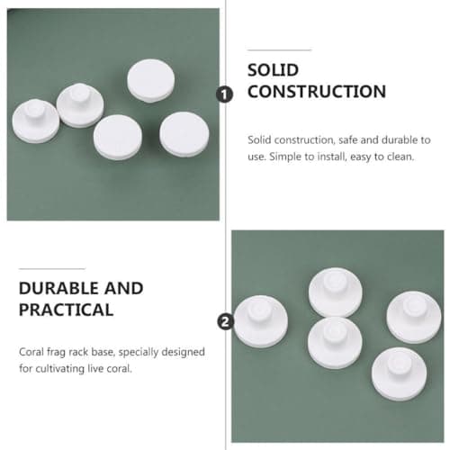 POPETPOP 30 Pièces Base en Céramique De Porte-Verre Accessoires De Champignons Accessoires D'Aquarium De Poissons Frag Aquarium Frag Bases Frag Rock Coral Frag Plugs Coral Frag