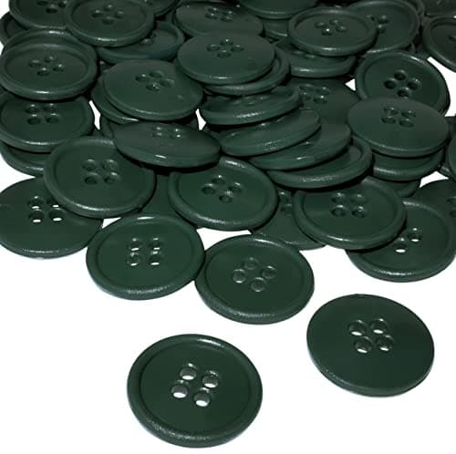 AERZETIX - C56522 - Lot de 100 Boutons à coudre ronds Ø20x3 mm à 4 trous - couleur vert sapin 32L L32 - en plastique - ouverture 3 mm - mercerie couture vêtements mode tricot décoration