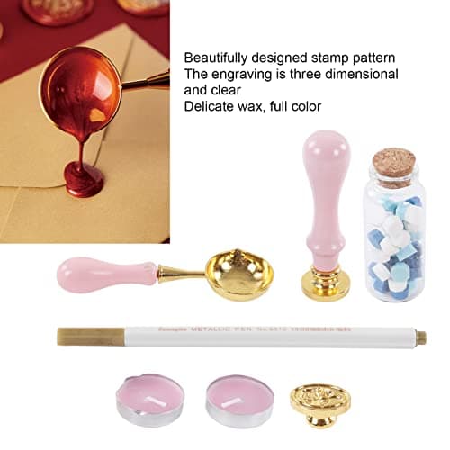 Kit de Cachet à la Cire, Comprenant Un Tampon à Cire + Un Chauffage + Une Cuillère, kit de Cachet à la Cire pour Les Enveloppes de Noël Vintage, Les Lettres, Le Courrier et l'Artisanat