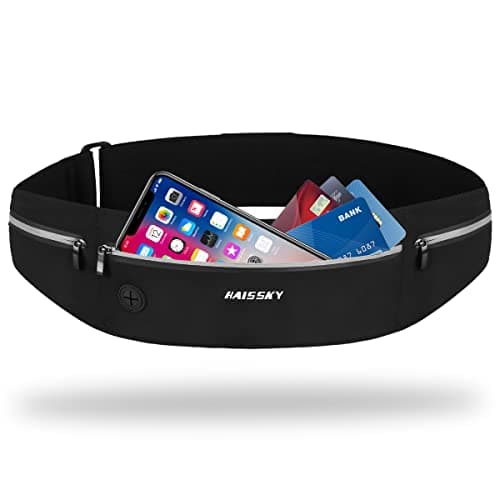 HAISSKY Ceinture de Course Sacs Bananes de Sport,Etanche Running Belt, Porte Téléphone Sport Léger pour Entraînements de Gym, Jogging, Voyages et Activités en Extérieur
