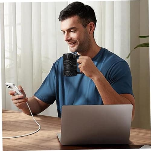 Tasse de nouveauté de pneus, tasse de pneu en céramique de grande capacité 3D grande tasse de voiture avec poignée portable tasses de pneu à café frais pour les amateurs de voitures ménagers de
