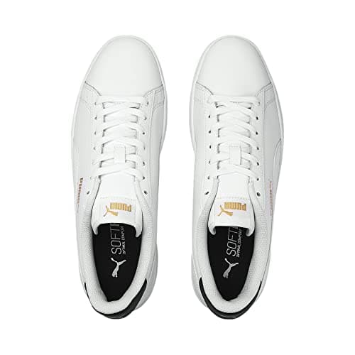 PUMA Unisex Smash V2 L Baskets, Puma White Puma White Peacoat Puma Team Gold, 43 EU