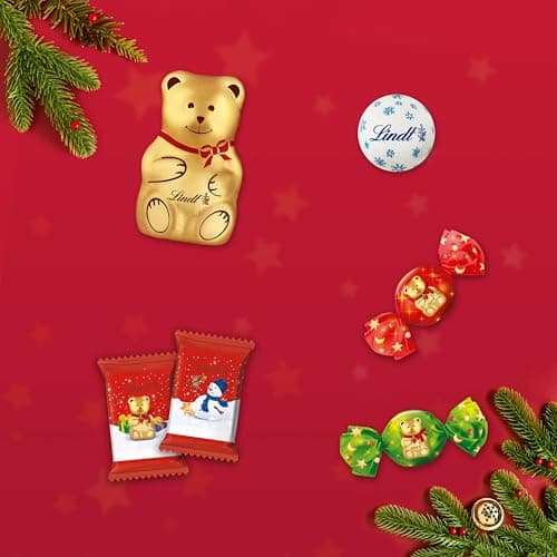Lindt - Hotte cadeau TEDDY - Assortiments de Chocolats au Lait - Idéal pour Noël, 134g