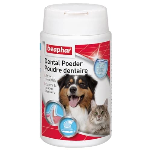 Beaphar - Poudre Dentaire pour Chien et Chat - Nettoyage des Dents sans brossage ni rinçage - Combat la Plaque Dentaire, la Formation de tartre et la Mauvaise haleine - 100% Naturelle - 75g