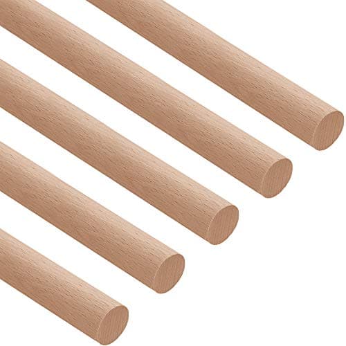 Gedotec Bastelleiste Ensemble de Bricolage Holz-Dübel pour Construction Laternen-Stäbe pour Bricoler | Ø 10 mm | Hêtre Lisse | Longueur 1000 mm | 5 Pièces
