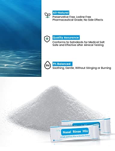 Pitasha sinus Flush Supplement, 40 Sachets de Sels de Rinçage des Sinus, Emballés Séparément