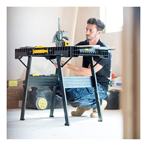 STANLEY Établi pliant FATMAX Express - Surface de travail portable avec capacité de charge de 450 kg, compatible avec les pinces, poids de 10 kg, FMST1-75672