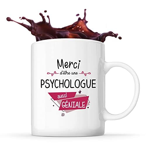 Planetee Mug Merci Psychologue Géniale | Tasse Idée Cadeau Collègue Travail Retraite