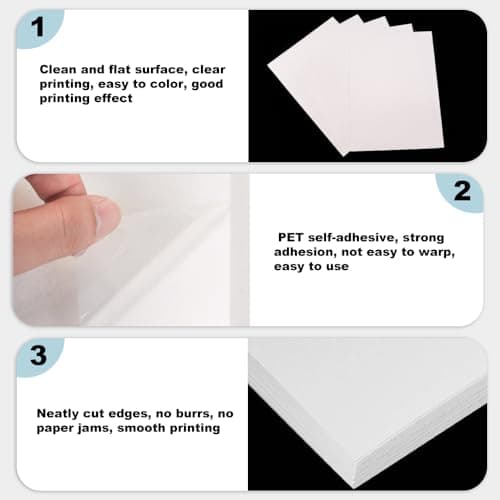 YBCCBY 40PCS Papier Autocollant Transparent 210*297mm Papier Autocollant Imprimante Papier Autocollant Jet d'Encre A4 Vinyle Imprimable Papier Autocollant Étiquette Adhésif Imprimable Pour Etiquettes