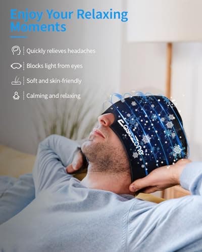 EaseZone Bonnet Migraine, Bonnet Anti Migraine, Bonnet de Migraine,Bonnet Gel Froid Migraine, Migraine Relief Cap, Masque Migraine, Masque anti Migraine,Bonnet Mal de tête, Headache Relief Hat