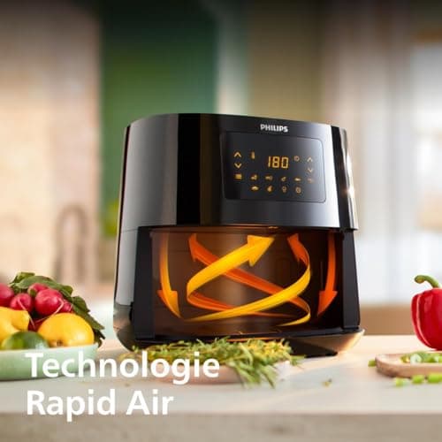 Philips Air Fryer Série 3000 6.2L, air fryer 14 en 1, Technologie Rapid Air, jusqu'à 90% de matières grasses en moins, Digital, App HomeID (HD9270/90)
