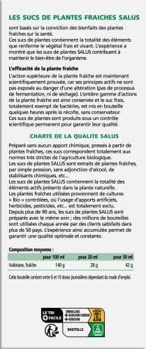 Salus – Valériane BIO – Complément Alimentaire à Base de Sucs de Plantes Fraîches – Contribue à Augmenter la Qualité du Sommeil et à un bon équilibre nerveux – Végan 200 ml