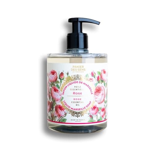 Panier des Sens - Savon de Marseille Liquide Rose - Savon Liquide Mains Hydratant - avec Huile de Coco - 97% d'Ingrédients Naturels - Savon Main Fabriqué en France - 500ml