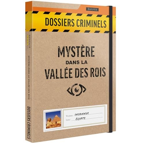 Dossiers Criminels - Mystère dans La Vallée des Rois : Découverte Macabre dans Un Tombeau Pharaonique - Jeu de Societe Escape Game - Jeu d’Enquête Immersif et Collaboratif