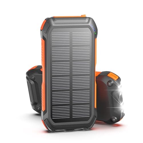 Bilivein Solaire Power Bank, 26800mAh Chargeur Solaire, 15W Chargement Rapide Batterie Externe, 3 Sorties Batterie Solaire pour iPhone, Galaxy, Batterie Externe avec Flashlight pour Le Camping