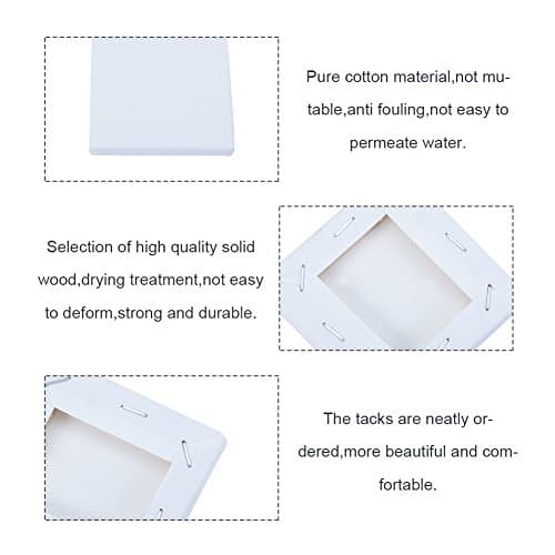 PH PandaHall 12pcs Mini Panneaux de Toile pour Le Dessin d'artisanat de Peinture Tableau de Peinture pour Mini Tableau Blanc, 70x70x10mm