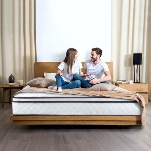 wowttrelax Matelas 140 x 190 24cm Épaisseur, Hybride Matelas à Ressorts Ensachés et Mousse à Mémoire de Forme, 7 Zones Orthopédique Matelas, Certifié Oeko-Tex, 99 Nuits d'Essai