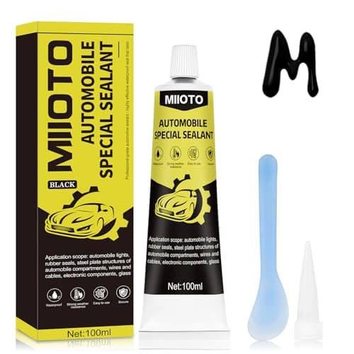 Miioto Colle Carrosserie,Colle pare Brise Voiture, Silicone Noir, Durcissement Rapide,Résistant à la Chaleur,Adapté au Scellement des Carrosseries,Fenêtres,Toits et Autres pièces Automobiles-100ml (A)