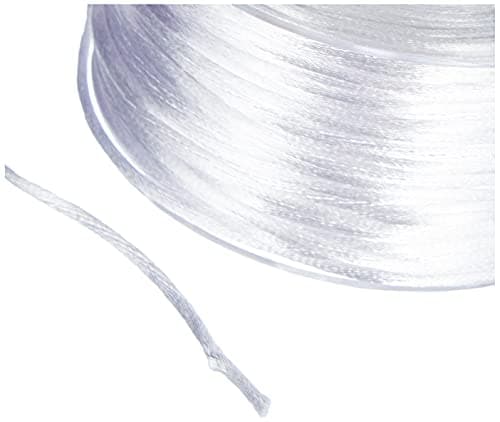 Rayher 5137502 cordon satin 2 mm de diamètre cordon pour bracelet, colliers, décoration de table, etc. cordon queue de rat idéal pour les activités d arts créatifs bobine de 50 m blanc