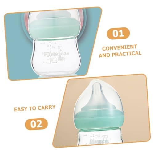 TOYANDONA Biberon En Verre Pour Biberon De Lait Pour Biberon Pour Nourrissons Biberon Anti Colique Biberons Pour Nouveau-né Entraîneur De Buvant Biberon à Col Large Un Verre