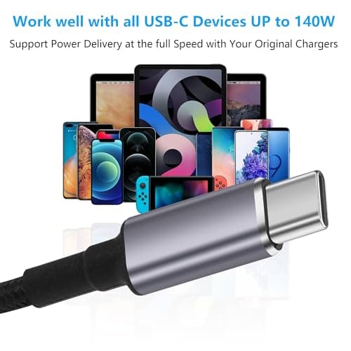 SinLoon Câble PD 140 W DC5525 vers USB C, entrée femelle CC 5,5 mm x 2,5 mm, câble de charge d'alimentation mâle de type C avec puce d'identification automatique PD, pour téléphones, tablettes,