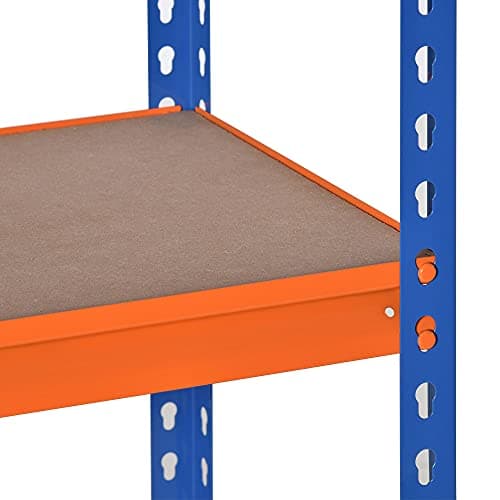 HOMCOM Étagère Charge Lourde en métal à 5 Niveaux étagère de Garage étagère de Rangement capacité 1500 kg 80 x 40 x 182 cm Bleu Orange