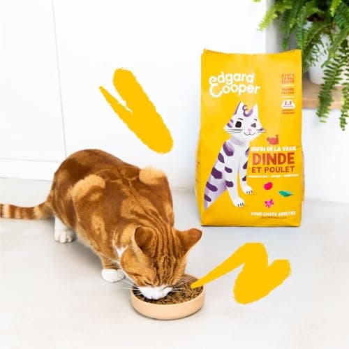 Edgard & Cooper Croquettes Chat Stérilisé, Adulte, (Dinde & Poulet, 2kg), Viande fraîche et protéines de qualité, Vrais ingrédients pour chat, croquettes pour chat stérilisé et actif