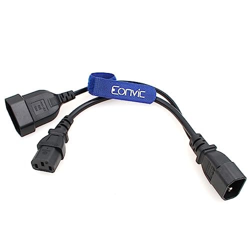 Eonvic IEC320 C14 vers C13 femelle standard européenne femelle convertisseur câble adaptateur répartiteur câble 30 cm