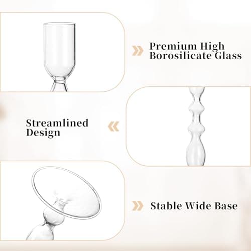 Glasseam Porte-Bougies en Verre : Bougeoir pour Bougies à MèChe Lot De 2 Bougeoirs DéCoratifs Bougeoirs Modernes pour Le Salon Bougeoirs pour La DéCoration D'IntéRieur DéCoration De Mariage