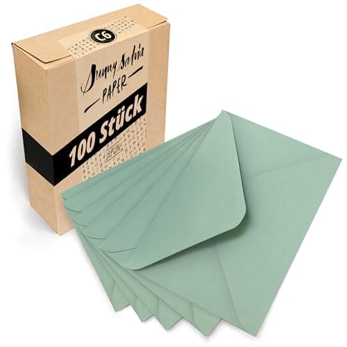 Japun - enveloppes (100 pièces) en papier, enveloppe, enveloppe sans fenêtre - DIN C6-162 x 114 mm - vert
