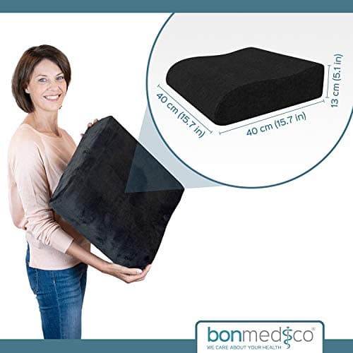 bonmedico Coussin de Chaise Rehausseur - Coussin Ergonomique et Orthopédique pour Bureau, Voiture, Maison, Support en Mousse Rembourrée