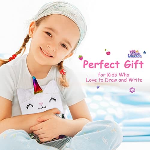 OFFCUP Journal Intime Fille, Mermaid Carnet Secret en Peluche, 160 Pages A5 Journal Secret avec Stylo et Autocollants Carnet de Notes Cadeau pour Enfants Bloc-notes Scolaire Cahiers