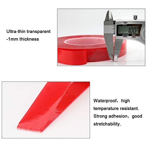 FULARR® 10M X 10MM Premium Transparent Montage Adhésif Ruban, Double Face Acrylique Mousse Ruban, pour Verre, Métal, Plastique (Épaisseur 1mm)