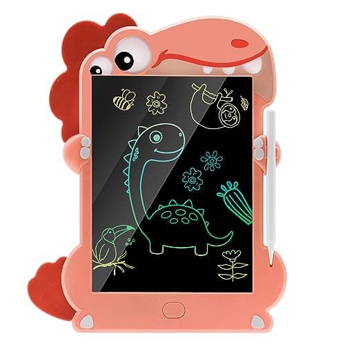 ACAMMZAR Tableau Enfant Ardoise Magique d'écriture LCD Jouet de 8,5 Pouces, Tablette Enfants, Tableau Dessin Enfants de 2 3 4 5 6 7 Ans, Filles Garçons Cadeau d'anniversaire, Dinosaure Jouets, Rose