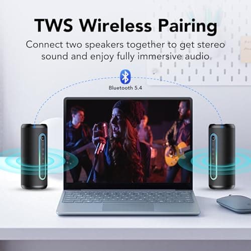 Taopodo Enceinte Bluetooth Portable 5.4 sans Fil avec Bass Puissantes, 30W Son Surround à 360 degrés, Autonomie 30 hrs,Appairage TWS, Haut Parleur Bluetooth étanche IP7,pour l'extérieur/La Fête/Voyage