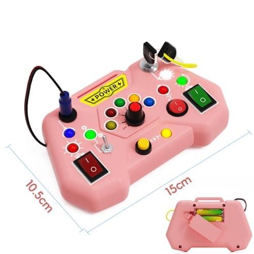 Yitical Montessori Jouet Bebe 1 an LED Busy Board, Jeux Enfants de Motricité avec 8 Interrupteurs LED, D'éveil Sensoriel Cadeau pour Bébé12 18 Mois 2 3 Ans Garçons Filles