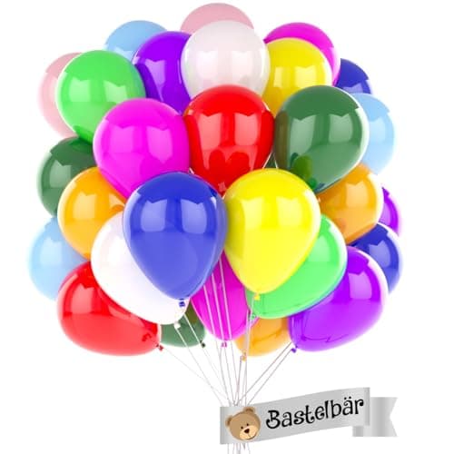 Ballons anniversaire • 100 Pièces • Fabriqué en UE • Ballons BIO Premium • 100% Latex naturel • Ballon gonflable • Ballon baudruche • ballon anniversaire • Ballon Hélium • Bastelbär