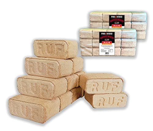 PINI Briquettes de bois 100 % hêtre dur RUF cheminée, poêle, barbecue, foyer, bois de chauffage, 20 kg