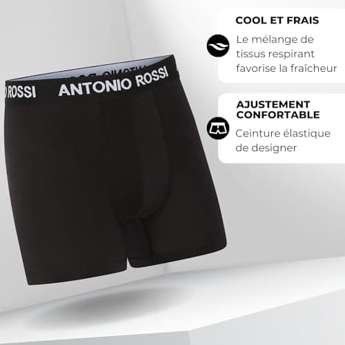 ANTONIO ROSSI (lot de 12) boxers ajustés pour hommes - Boxers pour hommes avec ceinture élastique - Boxers respirants et doux pour hommes à porter au quotidien - Sous-vêtements pour hommes