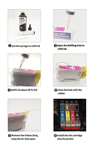 COCADEEX Cartouches d'encre Rechargeables vides 604XL compatibles avec XP-2200 XP-2205 XP-3200 XP-3205 XP-4200 XP-4205 WF-2935 WF-2930 WF-2910 WF-2950, avec Puce jetable (1 lot 604XL)