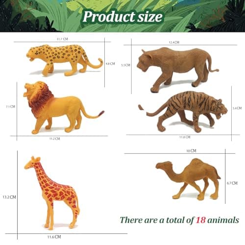 Aszaui 18 Pièces Animaux Jouet,Figurine Animaux Forêt,Figurine Animaux de la Foret,Figurines d'animaux de Safari, Mini Jouets d'animaux de la forêt,Jouets Zoo,pour Déco Fête Noël Cadeau