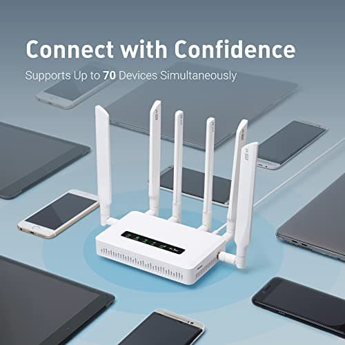GL.iNet GL-X3000 (Spitz AX) 5G NR AX3000 Cellular Gateway Router, Wi-FI 6, Multi-WAN, & Detachable Antennas, Dual-SIM, OpenVPN & WireGuard Client/Server, OpenWrt, MU-MIMO, Secure RV Internet