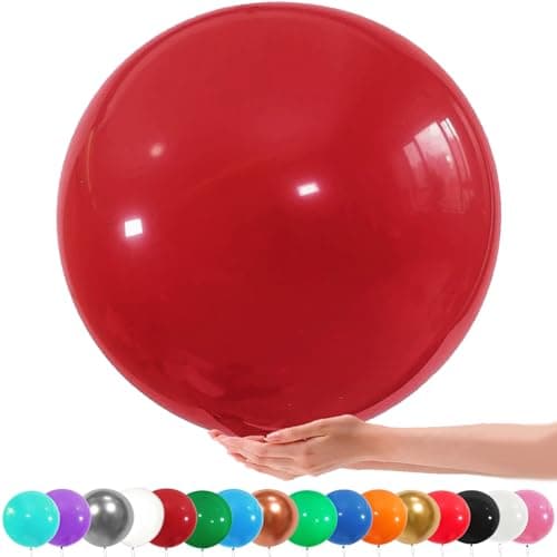 36 Pouces Ballon Géant, 6 Pcs Grand Ballon,90CM Ballon Géant en Latex pour Les Festivités de Fête de Mariage Party Carnival Event Décorations (rouge foncé)