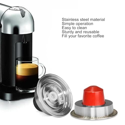 Support de Convertisseur de Dosettes de café, Adaptateur de Dosettes de café Réutilisables, Grand à Petit, Convertible, Portable, en Acier Inoxydable, pour Machine à café Vertuo